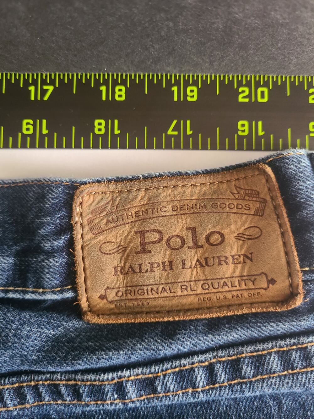 Polo Ralph Lauren Jeans Mens 34x32 Hampton Relaxed Straight Indigo Blue Denim